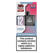 IVG Smart Max 10K Prefilled Pods in Blue Sour Raspberry – replacement prefilled pods with 2ml e-liquid capacity, delivering up to 10,000 puffs in sweet Blue Raspberry Ice flavour.